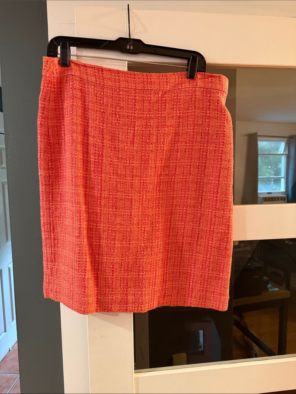 J. Crew Coral Textured Pencil Skirt
